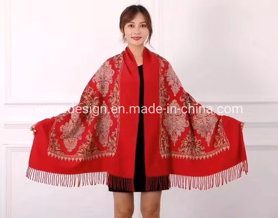 Nouveau créateur Woge usine broderie Paisley fleur cachemire écharpe châle islamique robe accessoire