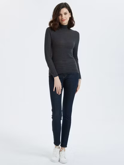 Pull de mode mixte en soie et cachemire pour dame